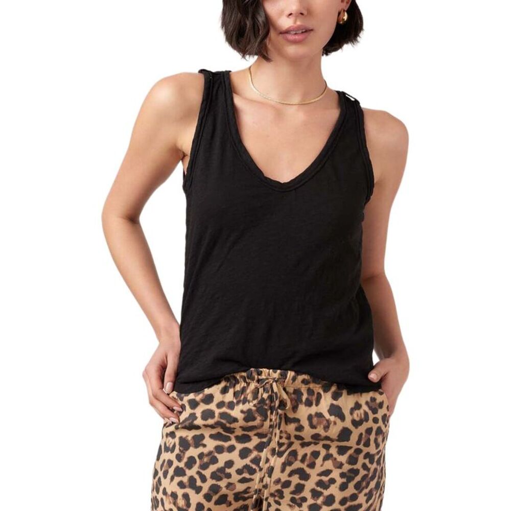 Project Social T Womens  Naz Scoop Neck Slub Tank, Black